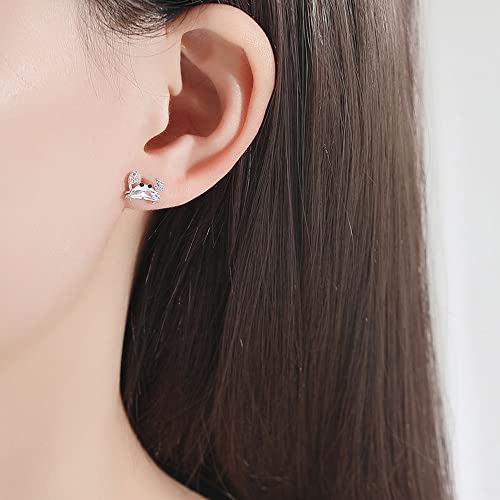 Little Crab Sleeper Tiny Stud Earrings 925 Sterling Silver Dainty Crystal Cubic Zirconia Cartilage Earring Ear Piercing Small Statement Earrings Studs Delicate Jewelry Gifts for Women Girls2