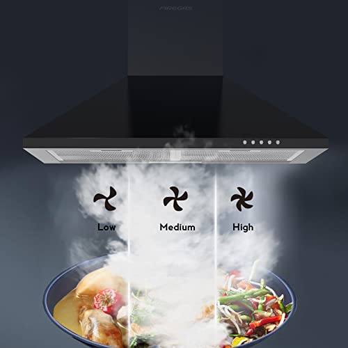 Firegas-Campana-extractora-de-60-cm3-niveles-de-potencia-montaje-en-pared-iluminacion-LED-recirculacion-de-aire-campana-extractora-negraCon-Filtro-de-Carbon