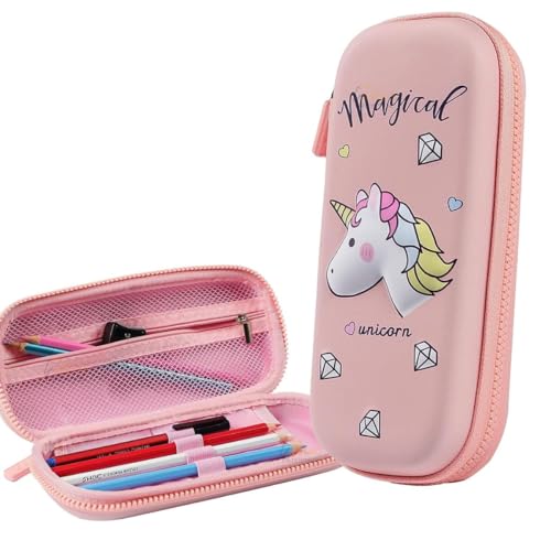 Image of Pencil Case, Cute Cartoon Pencil Pouch 3D Embossed Design Novelty Pencil for Case Gift for Students Kids (Unicorn Small Pouch)