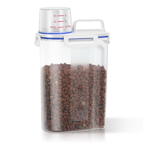 TBMax Dog Food Storage Container 3 Qt, Airtight Cat Food Container with Upgraded Large Spout, Portable Travel Pet Food Storage Dispenser for Small Animal Kibble Storage, Bird Seed Container
