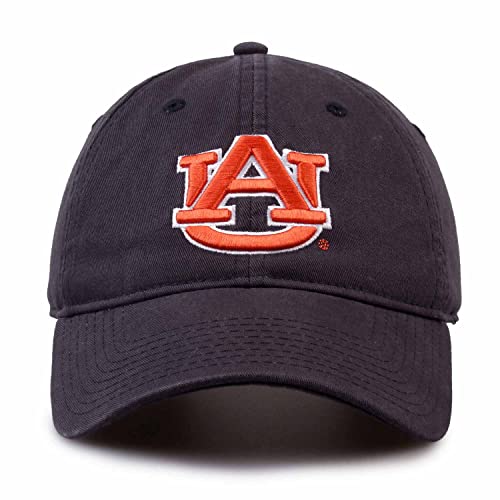 The Game NCAA Adult Relaxed Fit Logo Hat - Embroidered Logo - 100% Cotton - Elevate Your Style and Show Your Team Spirit (Auburn Tigers - Navy, Adjustable)