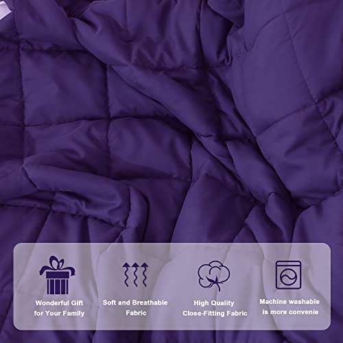 Alomidds Weighted Blanket (36"X48" 5Lbs Purple), Weighted Blankets For Kids, Cooling Breathable Soft Cute Heavy Blanket Microfiber Material With Glass Beads #TOP1