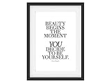 Interluxe Shabby Druck Kunstdruck Beauty Begins The Moment Coco Chanel Zitat DIN A3