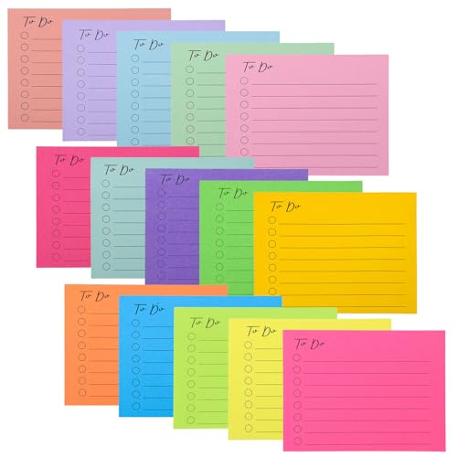 EOOUT 15 Pack Lined Square Sticky Notes - 750 Sheets, 3x4 Inch Self-Stick Notes for Office, Home, School, Meeting