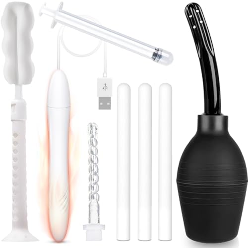 Sex Toy Cleaner Care Kits for Sex Doll Cleaning Male Masturbators 8 Pcs Pocket Pussy Cleaner Adult Male Toy Heating Rod Drying Rod Lube Lubricant Applicator Cleaning Brush Vagina Anal Cleaner