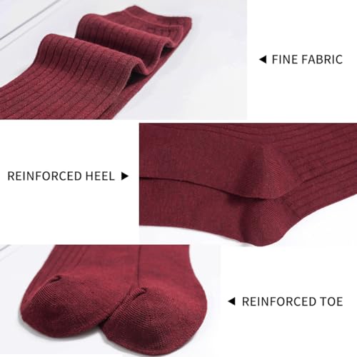 Women Crew Dress Socks Cotton Solid Color Slouch Sock for Dressy Shoes 5 Pack3