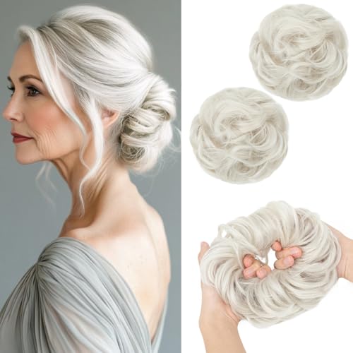 Chignon désordonné et volumineux SARLA : lot de 2 extensions contre les cheveux fins
