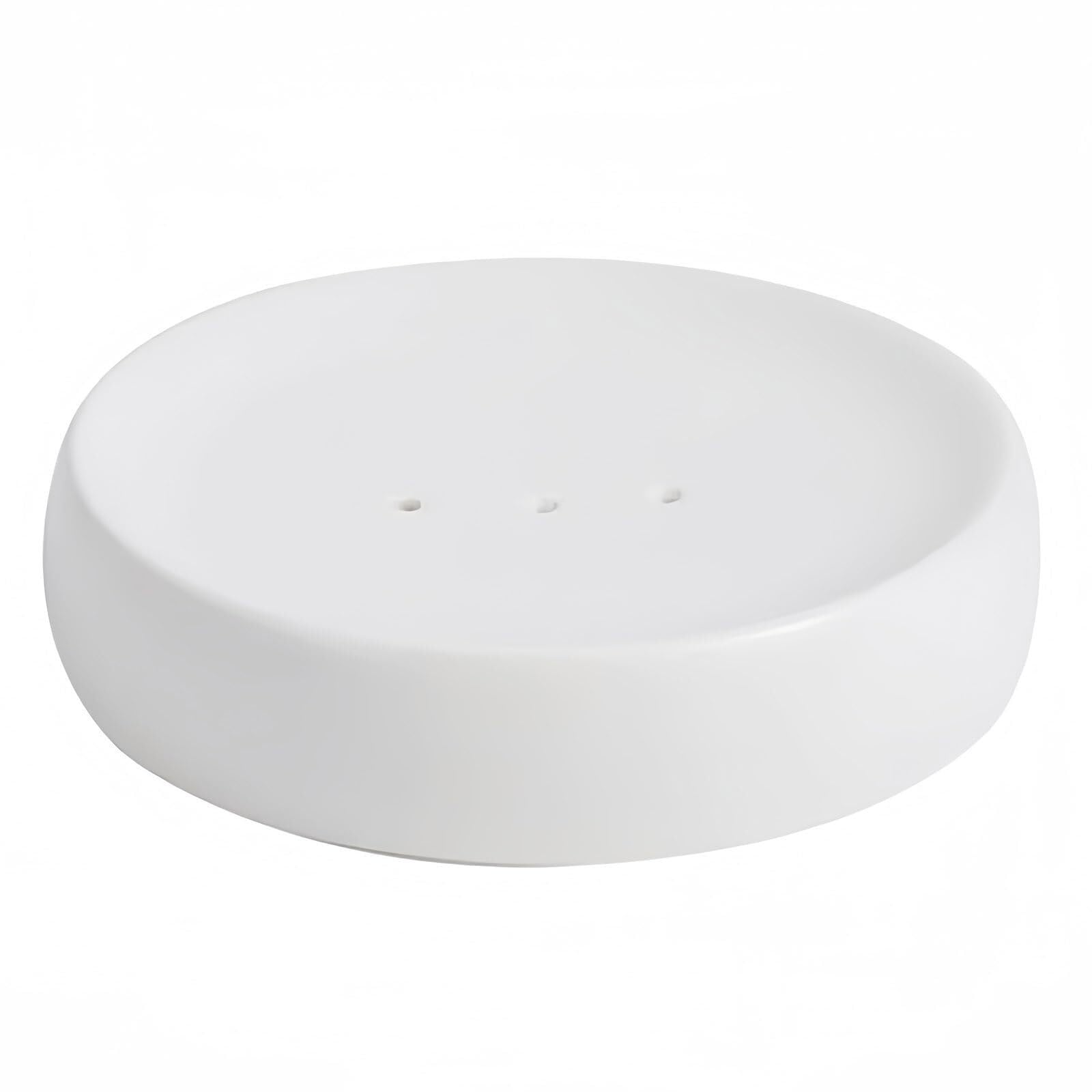 Qyleee White Holder For Shower Soap Holder Ceramics Oval Dishes Porcelain Saver Stand For Kitchen(,Solid Color)
