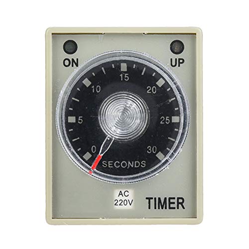 Relé temporizador 30S CA 220V con base de 8 pines para montaje en riel DIN