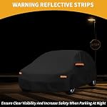 Car Cover Waterproof All Weather Sun Rain Protection Full Exterior Cover for Mazda 3 Hatchback 190T-PU Black with Left Side Zippers