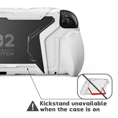 Image of PlayVital for Switch 2 Beyond-Grip Dockable Case, Interchangeable FPS /Omni Ergonomic Grips + Military-Grade Drop Protective Cover + 2 Joystick Caps for Nintendo Switch 2 (White)