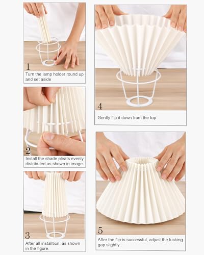 Image of Homesake Wooden Bubble Design Table Lamp for Bedroom & Living Room | Home Decor Lighting | Nightstand Lamp | Reading Lamp | Vintage | Minimalist | Modern Bedside Lamps, (Pleated Off-White)