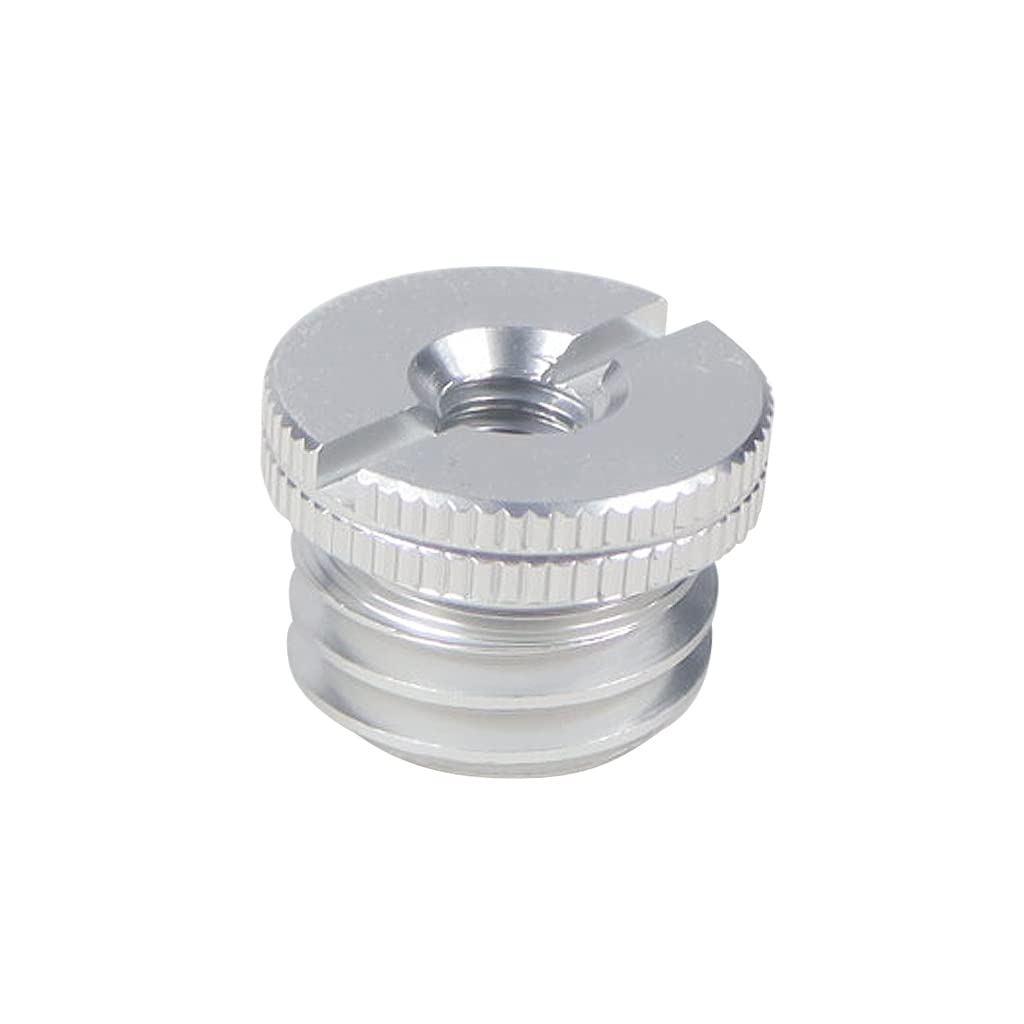 XT-XINTE Screw 1/4" Female to 5/8" Male Thread Aluminum Alloy 5/8-11 for Laser Tripod 5/8-27 for Microphone Adapter (1/4 Female to 5/8-11 Male,Silver)