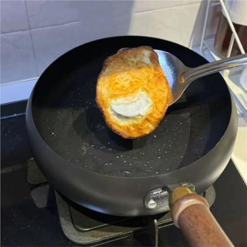 Sartén de hierro sin recubrimiento con mango de madera 24 cm miniatura 2