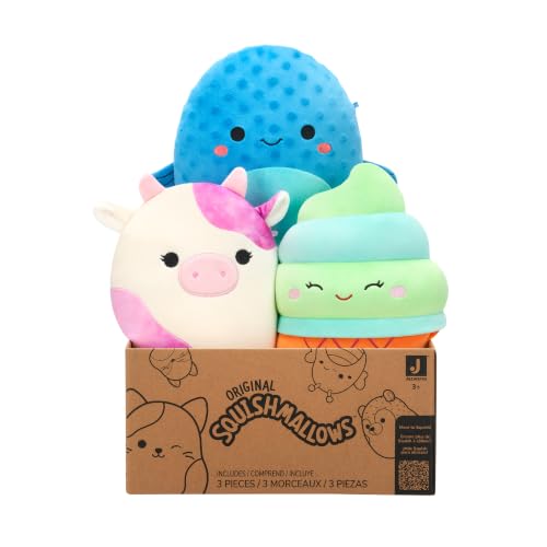 Squishmallows Original Mystery 3-Pack (8-Inch) – Official Jazwares Plush (Medium-Sized)