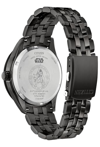 citizen men39s eco-drive star wars darth vader limited edition watch and pin box setblack ion plated stainless steel watch white dial 3 hand 41mm model bm7255-61w
