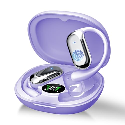 Open-Ear Bluetooth 5.4 Sport Headphones, Wireless Over-Ear Earbuds with Mic & Ear Hooks, 50-Hour Battery + LED Display Case, IPX7 Waterproof Ergonomic Design for Running, Cycling & Fitness Open-Ear Bluetooth 5.4 Sport Headphones, Wireless Over-Ear Earbuds with Mic & Ear Hooks, 50-Hour Battery + LED Display Case, IPX7 Waterproof Ergonomic Design for Running, Cycling & Fitness