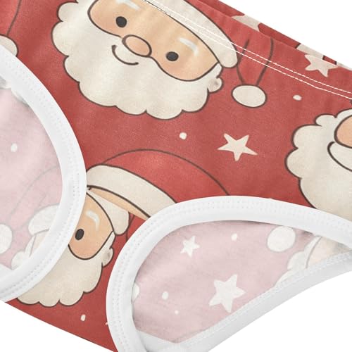 Girls' Underwear Moisture Wicking Organic Underpants for Kid Christmas Santa Faces in Sizes 2T,3T, 4T, 5T, 6Y and 8Y4