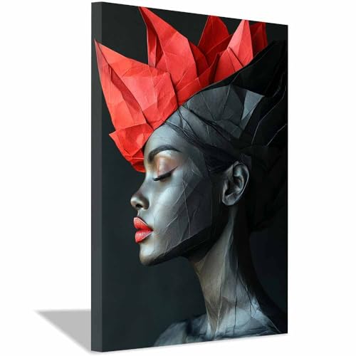 Tableau peinture africaine haut de gamme avec cadre, toile florale abstraite