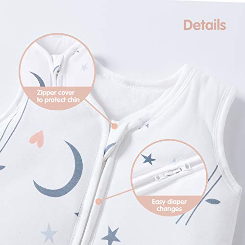 Mosebears Baby winterslaapzak 2,5 TOG babyslaapzak 100% katoen ademende babyslaapzak (White Animal, 6-12 maanden) - Afbeelding 8