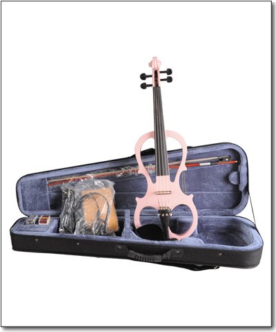 Aileen 4/4 PINK Electric Violin VE008B + FOAMED CASE + BOW + HEADPHONE + ROSIN