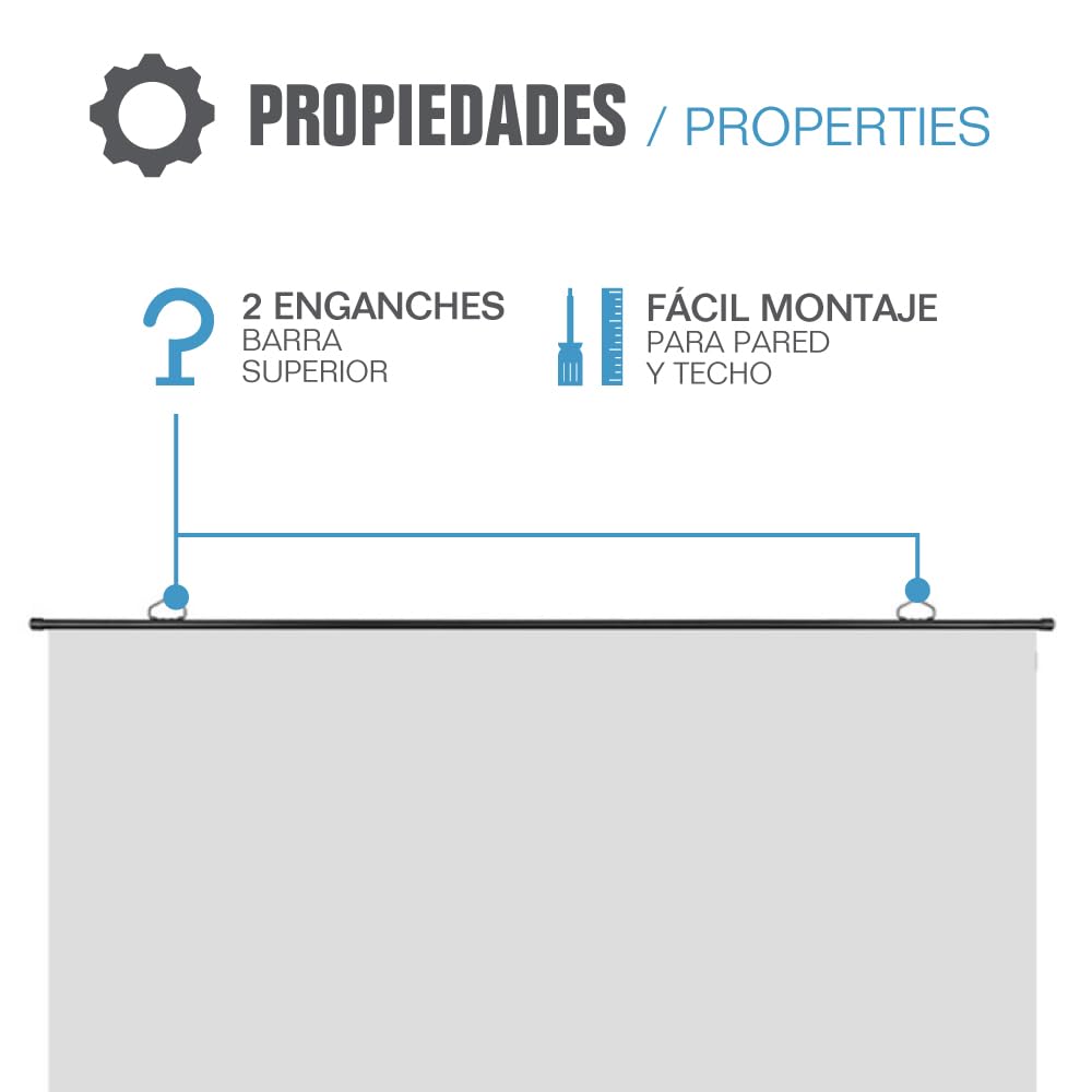 iggual - Pantalla de Proyección 100" Pulgadas - Enrollable Manual - Formato panorámico 16:9 - Ángulo de Visión 180º - Compatible 4K y Cualquier Proyector - Medidas 220 x 124 cm