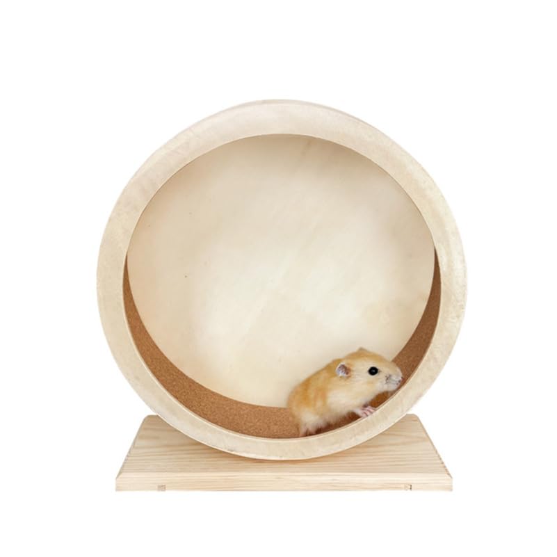 KESYOO Roue d'exercice silencieuse en bois pour hamster, hérisson et petits animaux de compagnie, taille 30,5 cm, pour animaux de compagnie