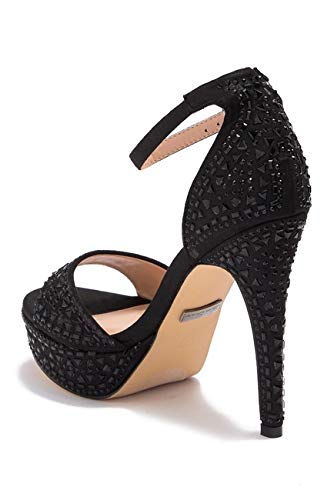 Eifel Open Toe Rhinestone Ankle Strap Open Platform Prom Pumps2