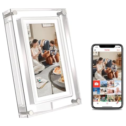 Frameo 5 inch WiFi Digital Picture Frame, Smart Digital Photo Frame 1280x800 HD IPS Touchscreen, 32GB Memory, Auto-Rotate, Photo/Video Sharing Anywhere Cover