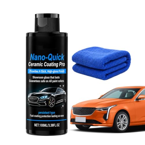Agente de revestimiento cerámico Nano | Brillante repelente al agua Pro 100 ml - Nano Quick Coat Renovador Automotriz, para Camiones, SUV, Vehículos, Viajes por carretera, Viajes diarios