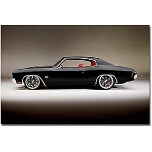 Kunstwerk Schilderij 27,6 x 35,4 inch (70 x 90 cm) geen frame Art1970 Chevelle SS Spier Auto Poster FabricPrint…