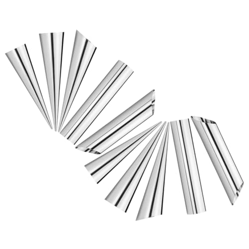 Alipis 10 Piezas Molde De Croissant Cannoli Forma Tubos Cesta Molde De Golosinas Para Perros Bolsas De Cono Bocina Cuerno De Zapato Cuerna Rodillo Tubos De Cannoli Cromo Acero Inoxidable
