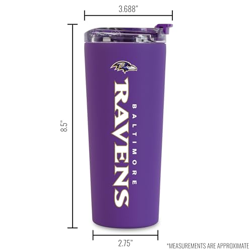 Image of Rico Industries NFL Football 24oz Stainless Steel Tumbler with Lid and Dual Functioning Lid