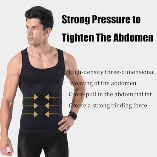 Selure Shaping Tank Men, High Elastic Men Shapewear Body Shaper Vest Compression Tank Top3