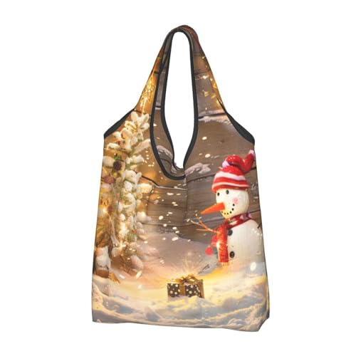 Sac à provisions pliable et réutilisable imprimé Noël pour cadeaux