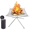 Mobiele vuurkorf, opvouwbaar, draagbaar en licht mesh, roestvrij staal, ideaal voor kamperen, hiking, outdoor barbecue…
