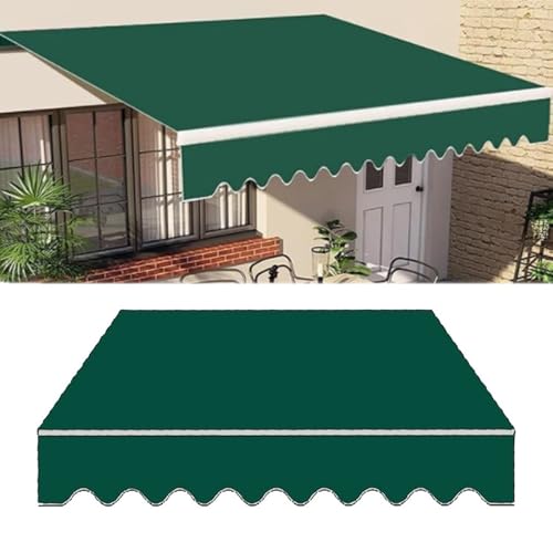 genérico Toldo retráctil de para Patio, con Cubierta de Repuesto, Impermeable, con protección UV, para balcón, jardín y Ventana no Incluye Soporte para sombrilla(Verde, 250 x 200 cm)