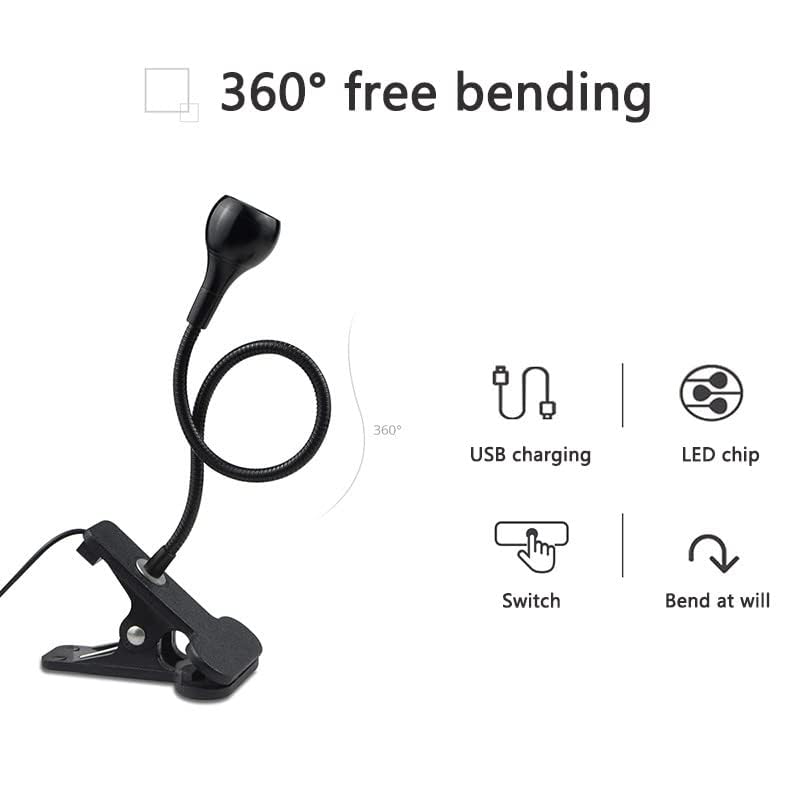 IVict Desk Lamp Clip On Light, 48 LEDs USB Clip Ring Light With 3 Color - View #5