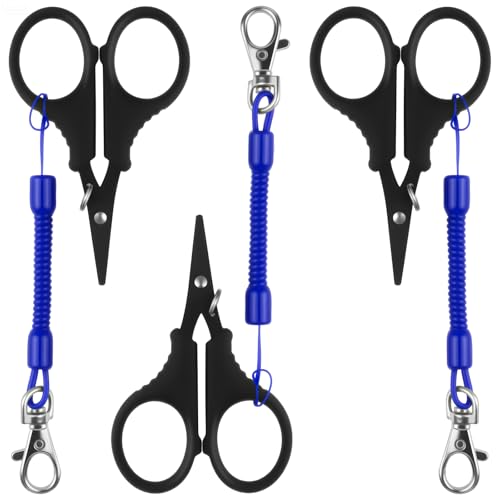 Foyods Lot de 3 paires de ciseaux de pêche portables en acier ino...