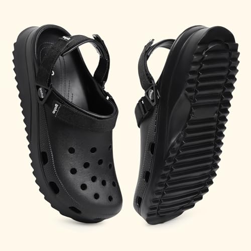 Image of YOHO Hacker Clogs for Men | Waterproof Monsoon Footwear & Rainy Shoes | Adjustable Strap Cushioned Sandals