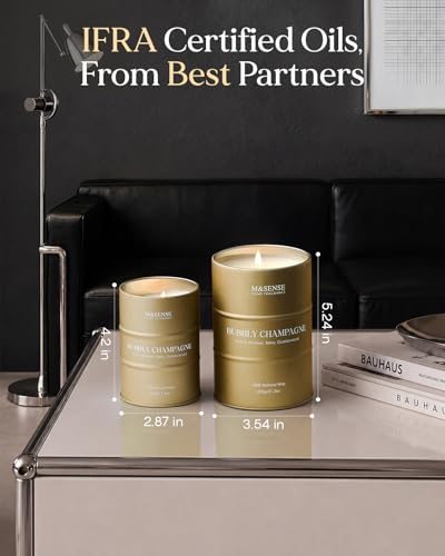 Image of M&SENSE Bubbly Champagne Large Candles for Home Scented, Candles Gifts for Women & Men, Natural Soy Candles, House Warming Gifts New Home, 120 Hours Long Burning, 21.2 oz