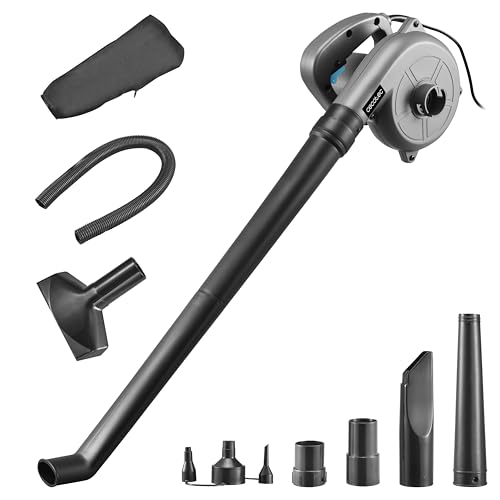 Cecotec Soplador de Hojas con Cable Airforce 720. 700W, Velocidad hasta 190km/h, Volumen hasta 4,96m³/s, Ligero, Versátil, Incluye Accesorios de Boquillas y Tubos Intercambiables, Cable de 3m