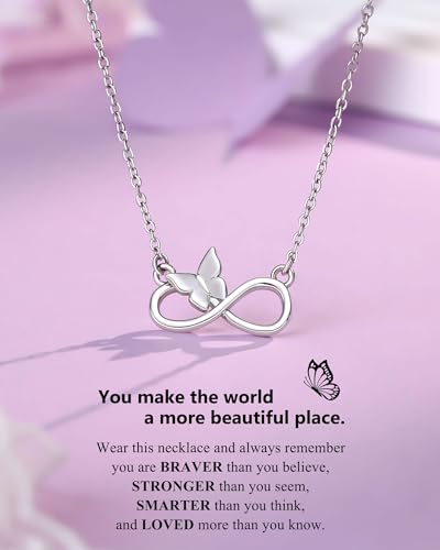 UPROMI Butterfly Necklace for Granddaughter/Daughter/Niece, Graduation Gifts for Girls2