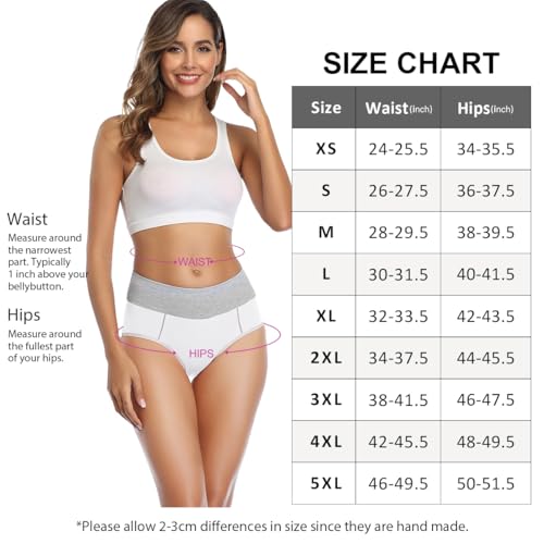 Image of wirarpa Women's Cotton Underwear High Waist Full Coverage Brief Panty Multipack