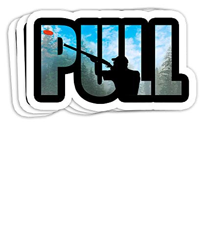 Skeet Trap Clay Breaker Shotgun Shooting Sporting Gift Decorations - 4x3 Vinyl Stickers, Laptop Decal, Water Bottle Sticker (Set of 3)