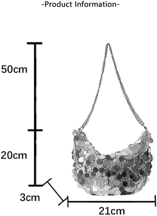 Sither Women's Evening Handbag Large Sequin Evening Bag Purses for Women Glitter Sparkly Handbag with Link Chain for Party - Image 6