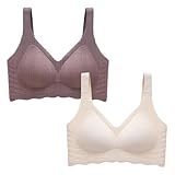 Necalisi sexy Outfit für Damen braun+beige Damen Sport BH ohne Bügel Gepolstert Yoga Bra Sport Bustier für Jogging Fitness büstenhebe Damen 75B