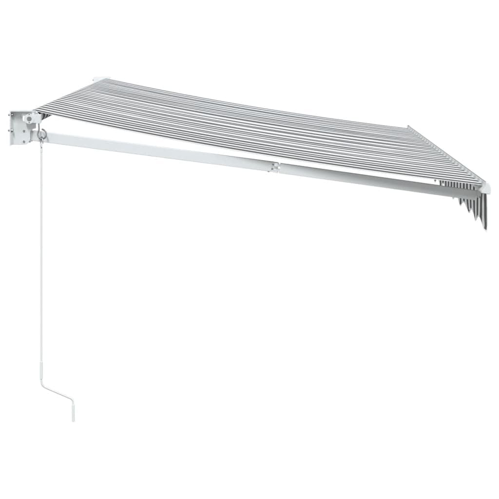 Markiza zwijana, antracytowo-biała, 3 x 2,5 m, materiał odporny na promieniowanie UV i rama aluminiowa, ramię przegubowe na taras, balkon, do ogrodu, gastronomii, ochrona przed słońcem