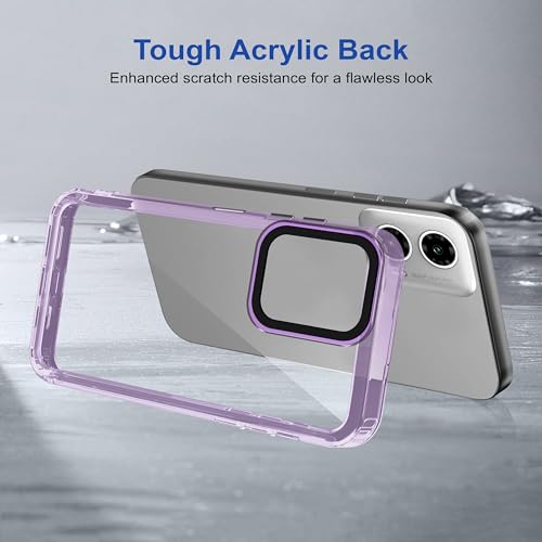 Image of amazon basics Back Case Cover for Motorola Moto G45 5G | Compatible for Motorola Moto G45 5G Back Cover | Case Cover with Camera Protection | (TPU + PC | Translucent Purple)
