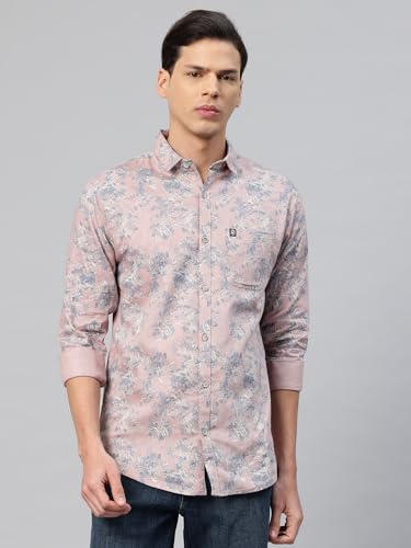 Image of Majestic Man Men's Stylish Floral Print Slim Fit Casual Shirt - Pure Cotton| Full Sleeve | Trendy & Comfortable